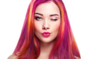 girl wink dyed hair